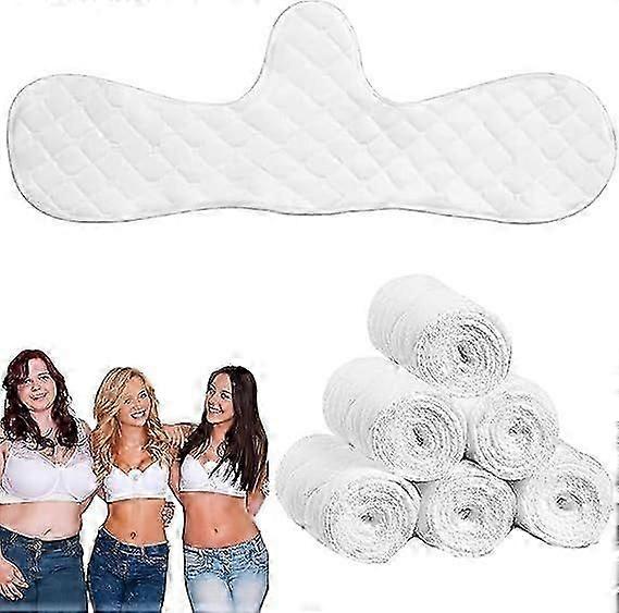 6Pcs Under Bra Sweat Liners, Cotton Bra Liners for Sweat, Absorb Underboob Sweat Effectively, Under Breast Sweat Pads, Comfortable & Reusable for All-