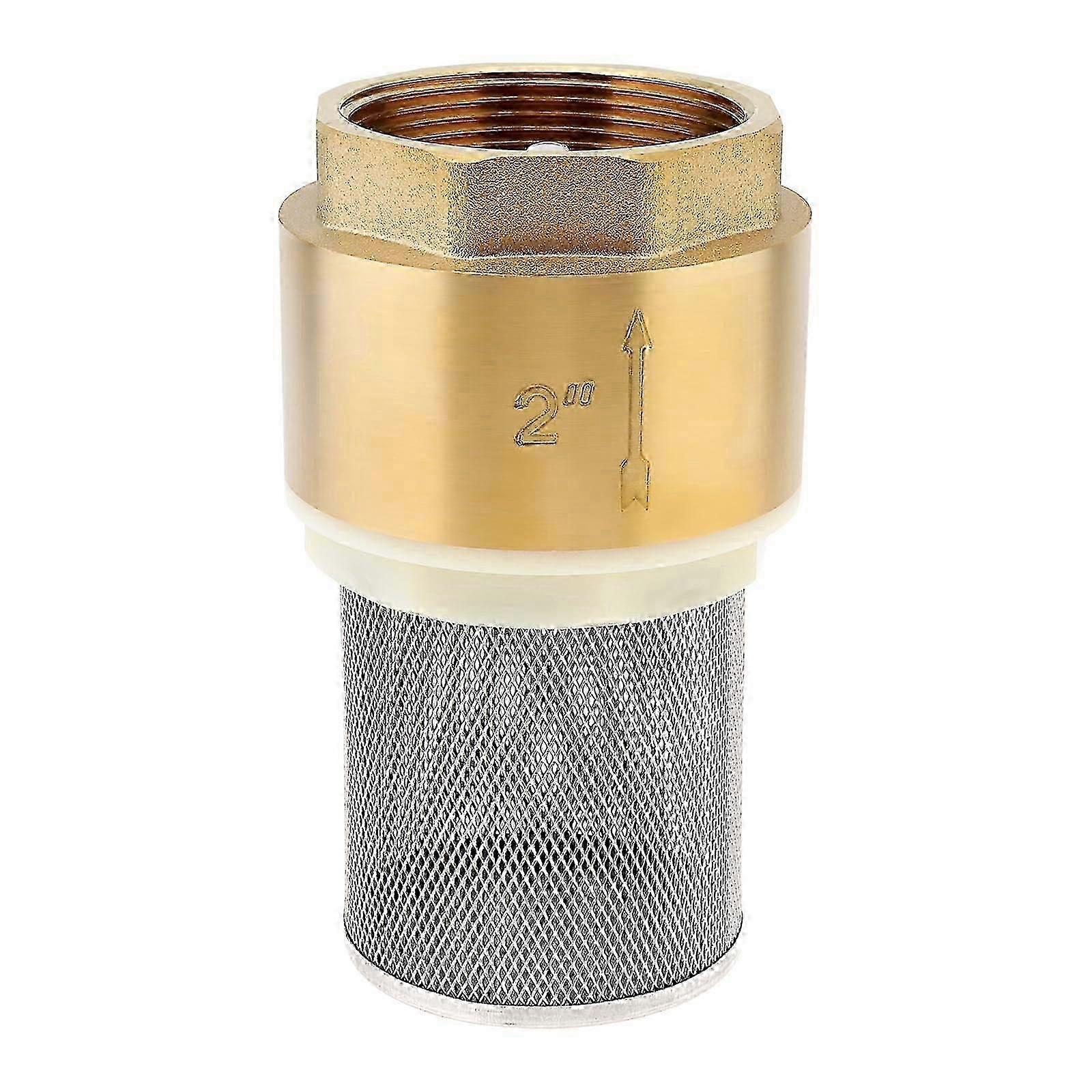 Válvula de Pé de Latão de 2 Polegadas com Filtro, Válvula de Retenção e Preventor de Refluxo para Fundo de Bomba de Água