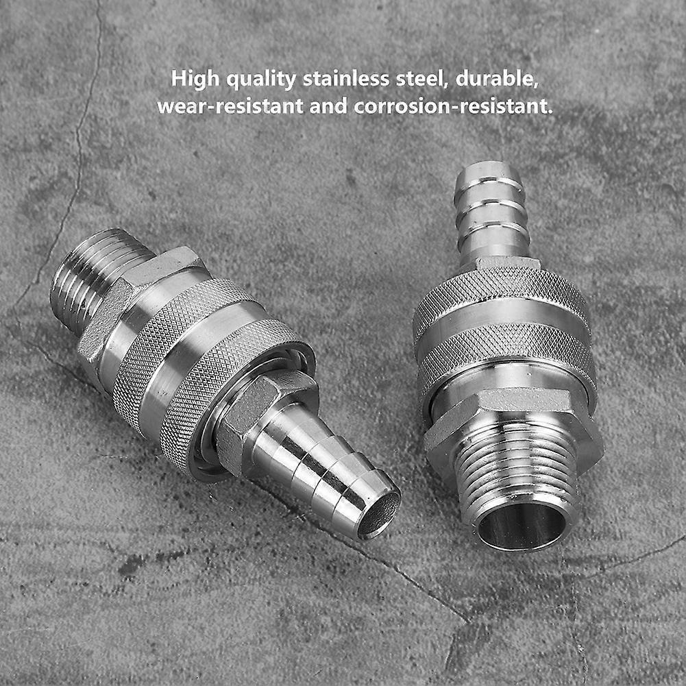 4pcs G1/2in Thread Stainless Steel Quick Connector Adapter Fitting