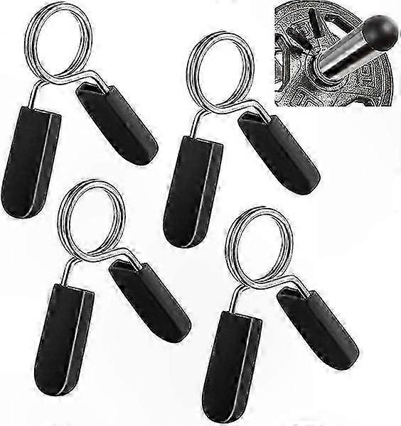 1-Inch Smooth Dumbbell Handle Collars with Spring Clip for Standard Weightlifting Equipment