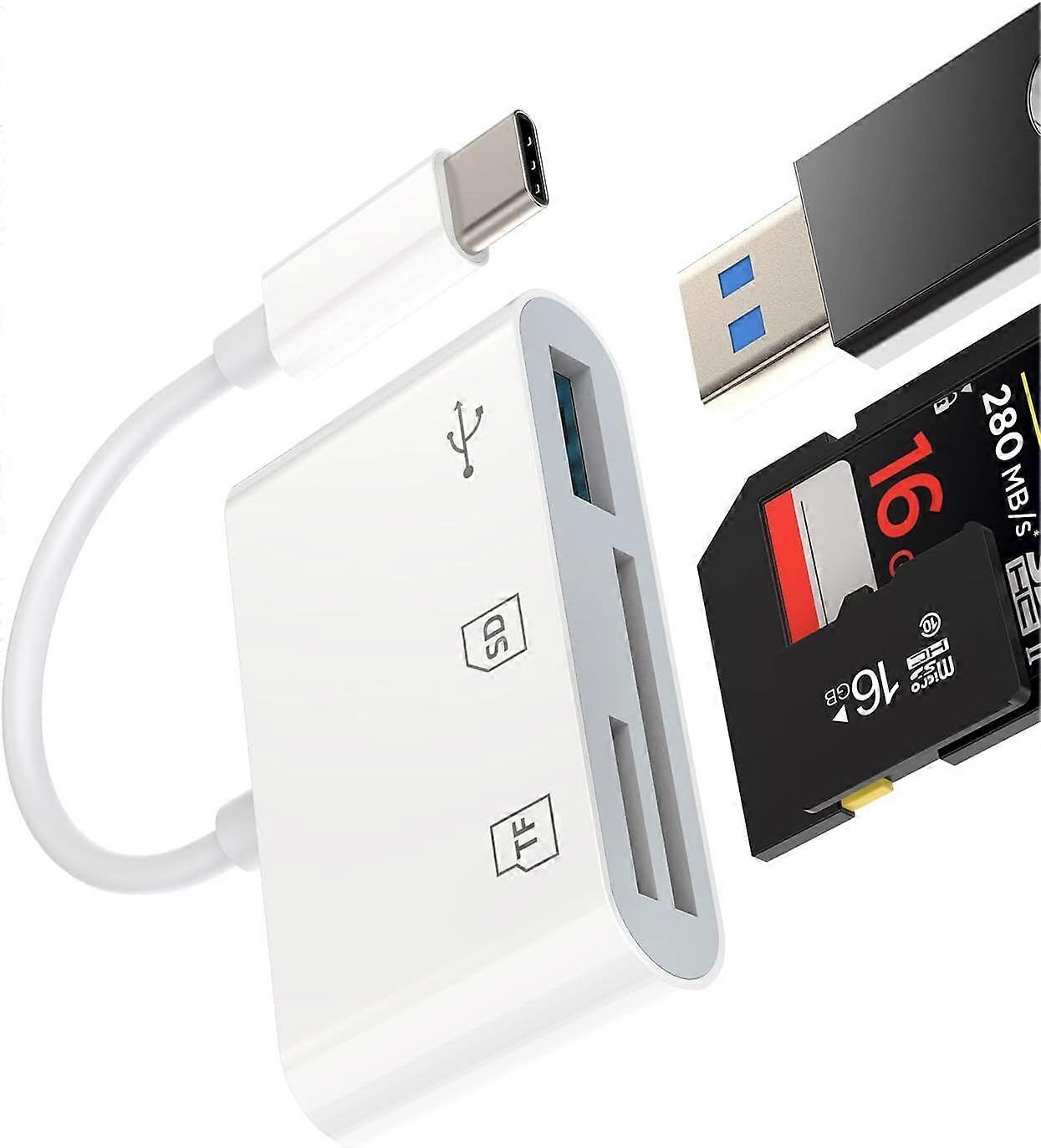 USB C Hub TF Micro SD Card Reader USB 3.0 Docking Station Multiport Adapter for