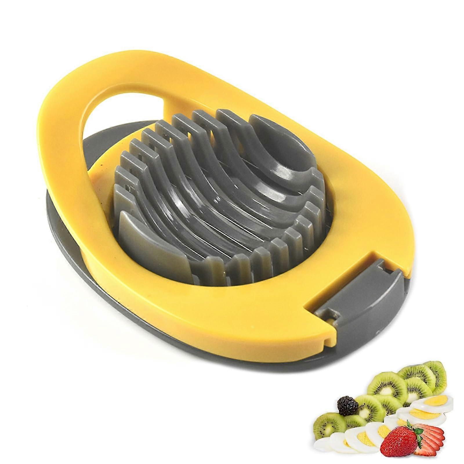 Egg Slicer Sharp Stainless Steel Wire, Multifunctional HeavyDuty Egg Cutter For Boiled Eggs And Fruit, Yellow