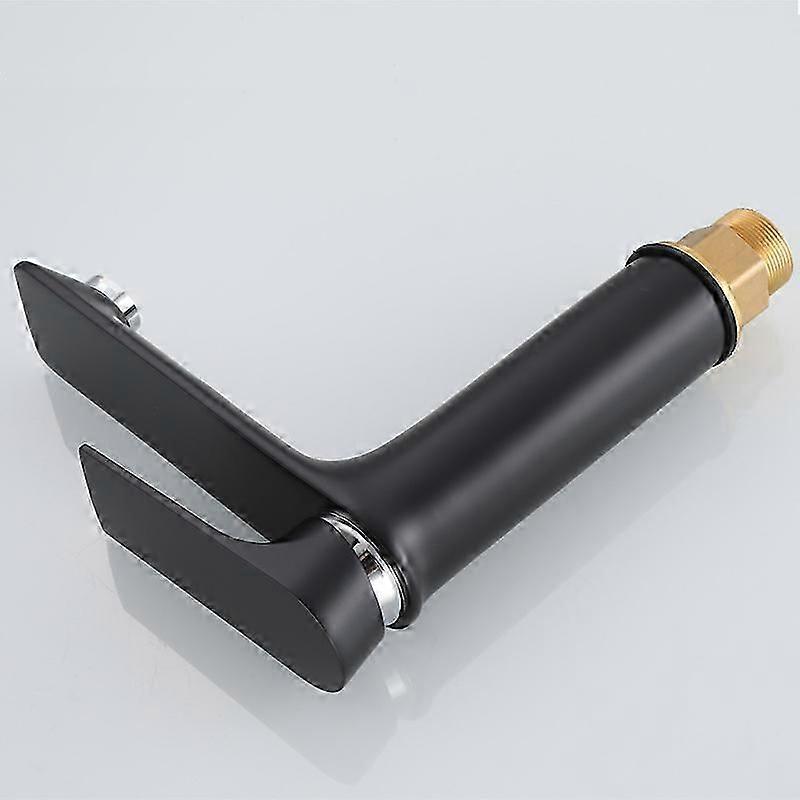 Single-lever black faucet for bathroom sink
