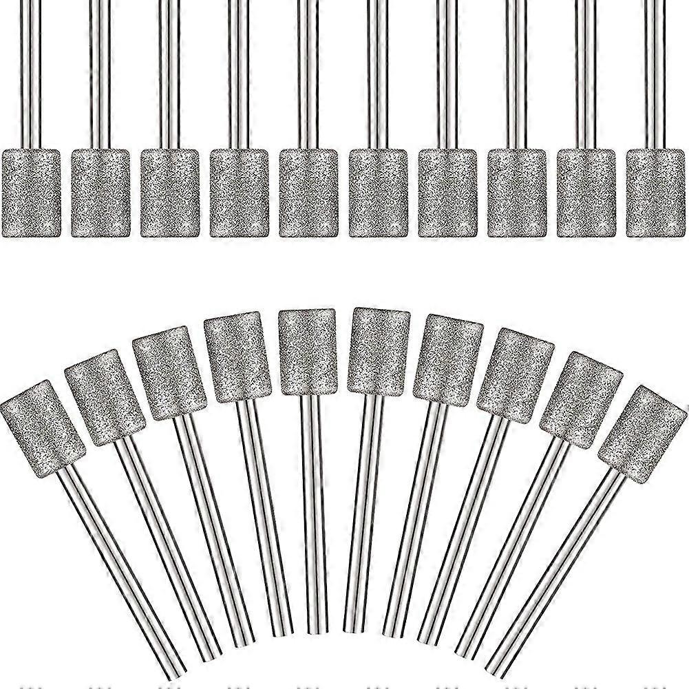 10 Pieces Diamond Bit Diamond Grinding Head 1/8 8mm Cylinder Head Diamond for Most Tool Bit Grinder