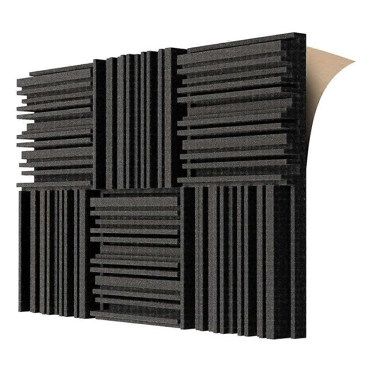 6 Pcs Self-Adhesive Acoustic Foam Panels,12 X 12 X 2 Inches Sound Absorbing Foam,Recording Sound Pr