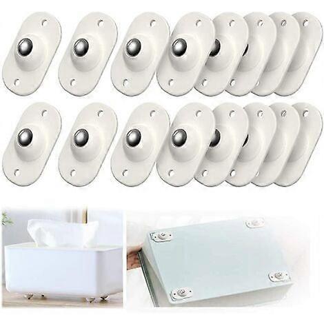 Set of 16 small self-adhesive swivel casters for small furniture, bins and boxes