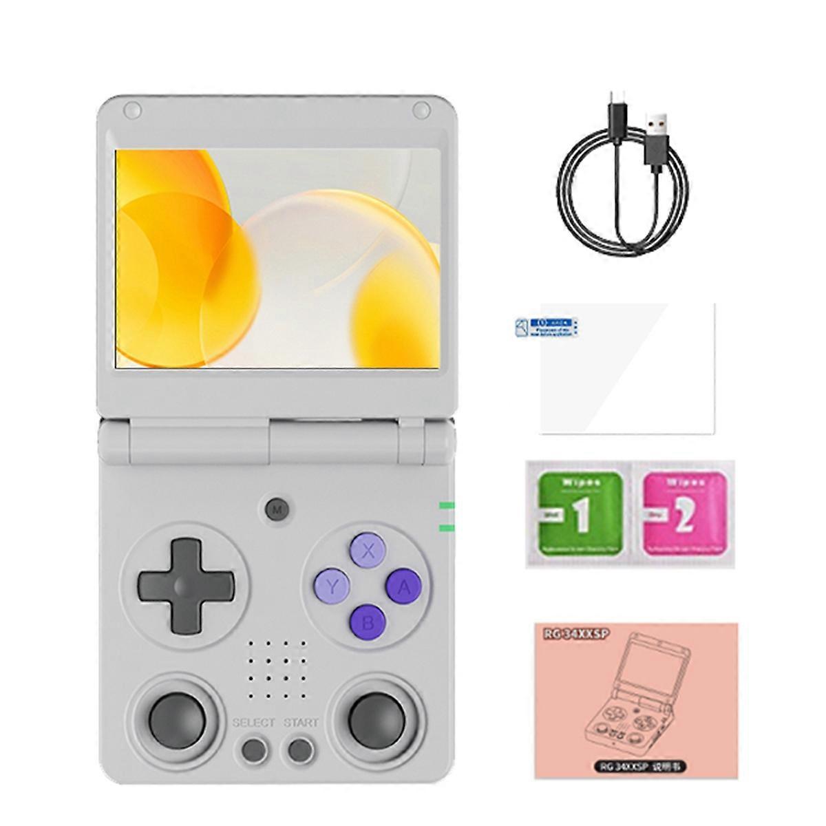 RG34XXSP Retro Game Console Linux 64Bit 3.4 Inch 720x480 Handheld Game Console Supports 30+ Game Emulators Grey