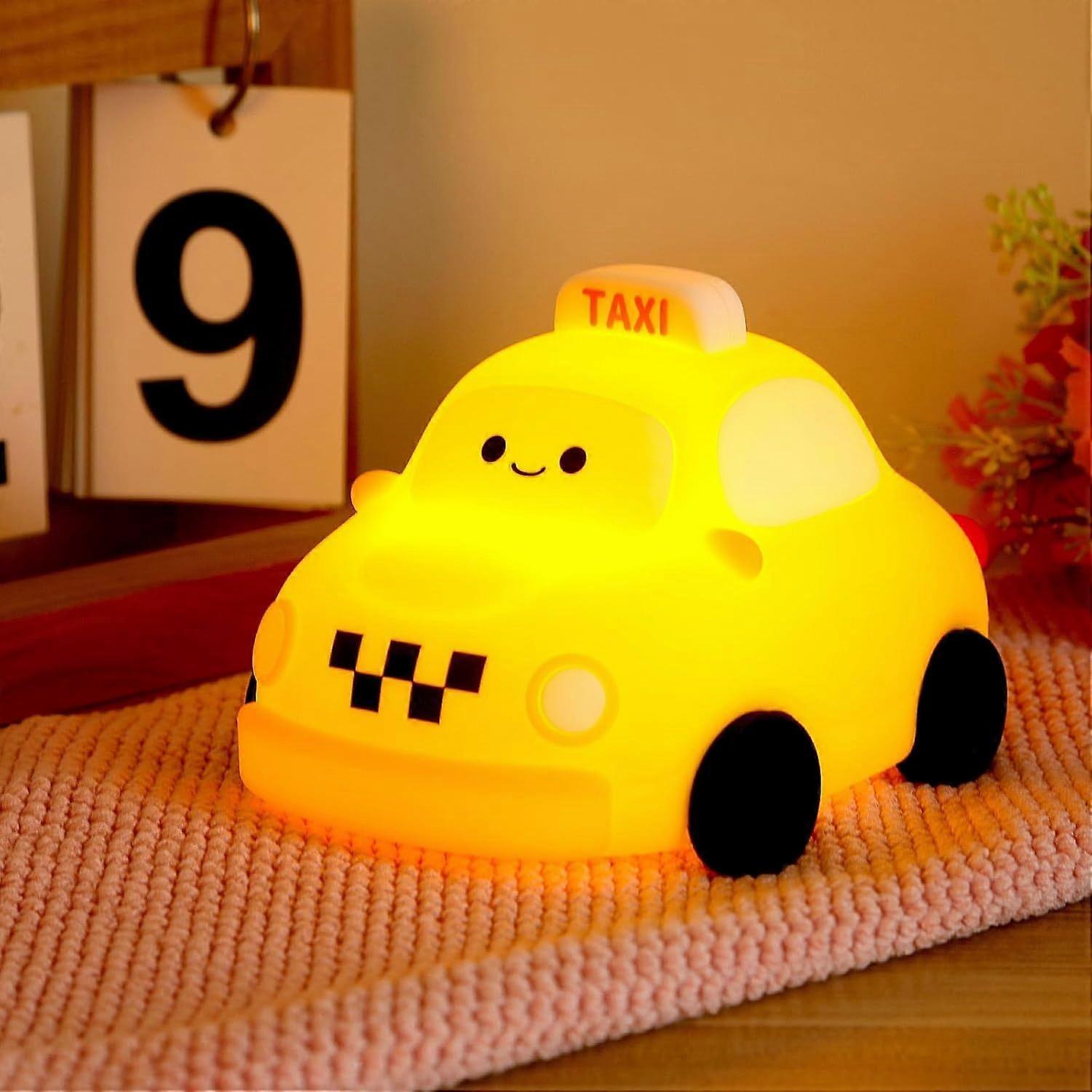 Car Night Light for Kids, 3 Level LED Dimmable Lamp with Soft Touch, Rechargeable Nightlight (Yellow)
