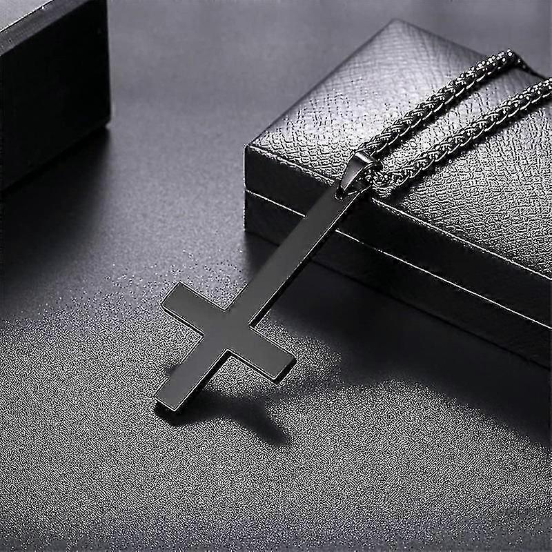 Colar de Cruz Invertida Luxora para Homens - 22 Polegadas