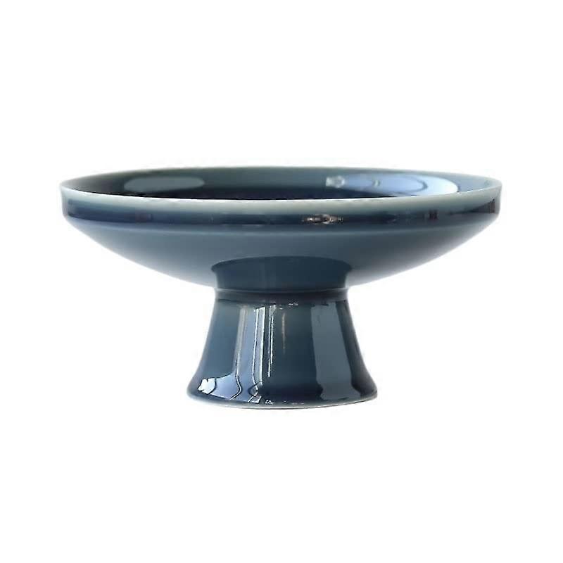 Small Plate Phnom Penh Set Ceramic ThreeDisc Grid Plate Navy Blue Fruit Snack Plate Dried Fruit Plate Salad Plate