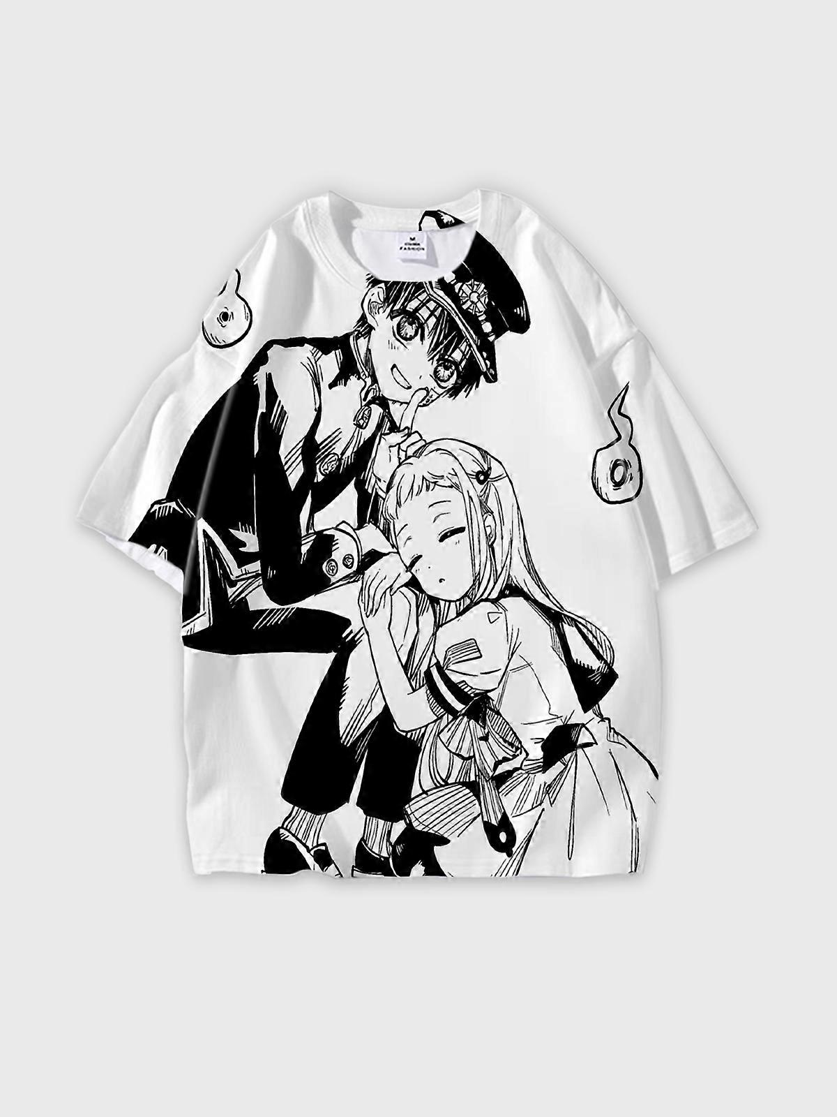 T-Shirt Short Sleeve Round Neck, Summer Casual Loose Graphic Tee, Unisex The Toilet-bound Hanako-kun W1023