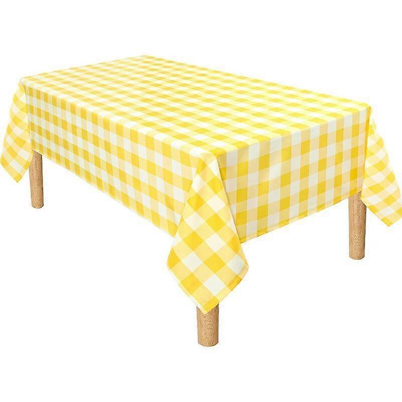 140cm_x_180cm Rectangle Checkered Tablecloth - Waterproof and Wrinkle Resistant
