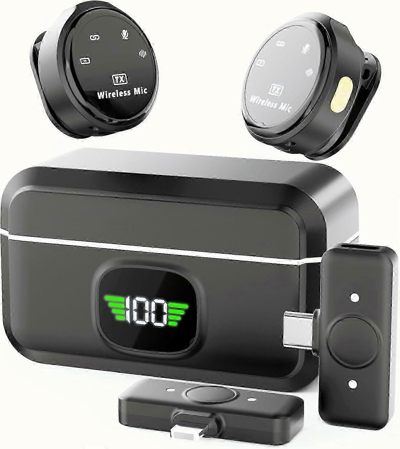 2025 Latest Model Lavalier Wireless Microphone for iPhone/Camera/PC/Laptop