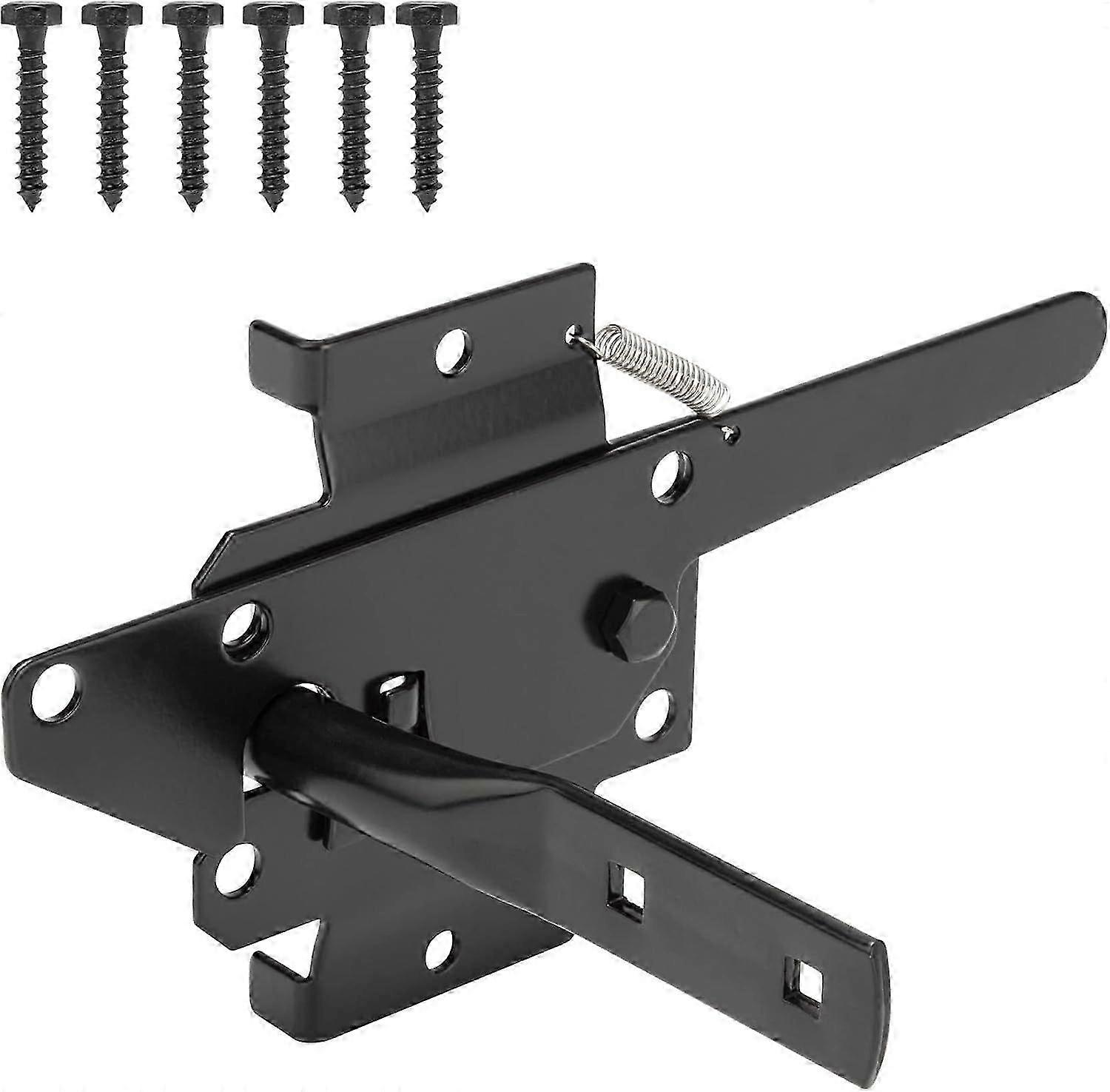 Heavy Duty Self-Locking Gate Latch for Wooden Fence, Post Mount Automatic Gate