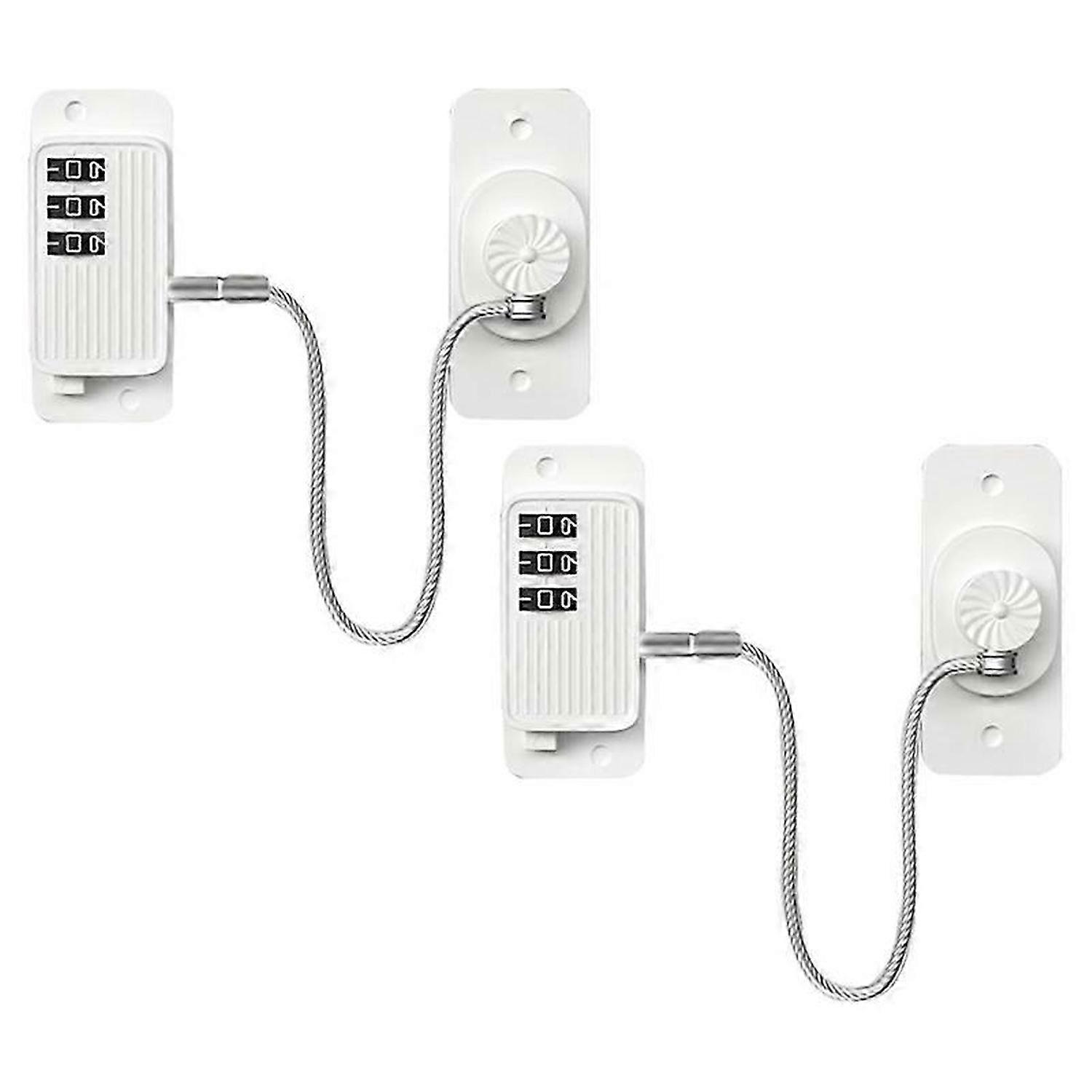 Refrigerator Lock Combination 2PCS for Children Adhesive Freezer Lock