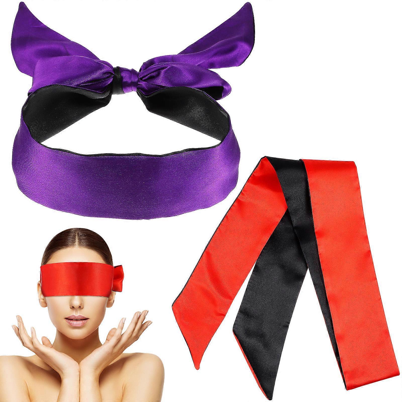 Satin Eye Mask Blindfold for Sleeping 2Pcs Comfortable Adjustable Eye Covers
