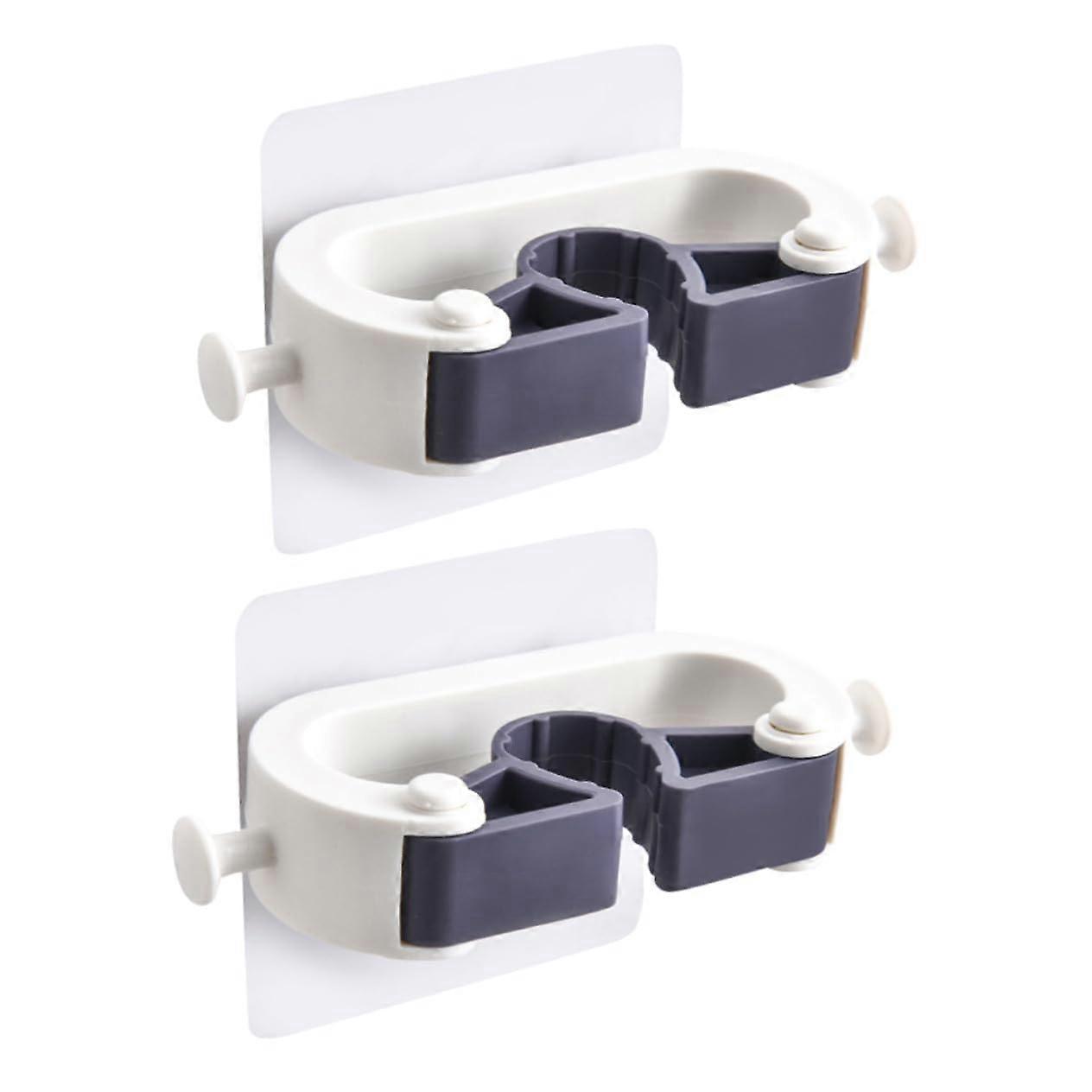 Wall Mounted Mop Hanger Broom Organizer Rack 2Pack WearResistant SpaceSaving Storage Hooks Kitchen Bathroom Laundry