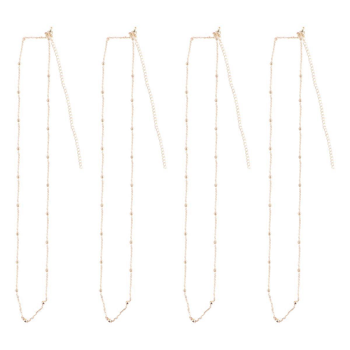 Golden Waist Chain for Decor 4Pcs Round Beads Sexy Body Chain for Lady