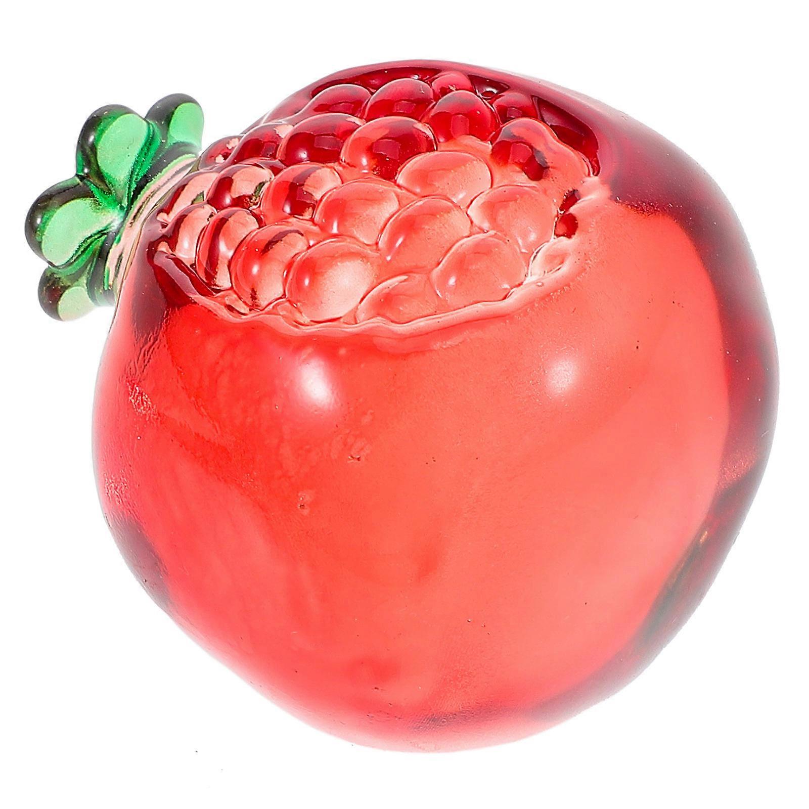 Stone Pomegranate Crystal Figurine for Home Tabletop Fruit Decoration