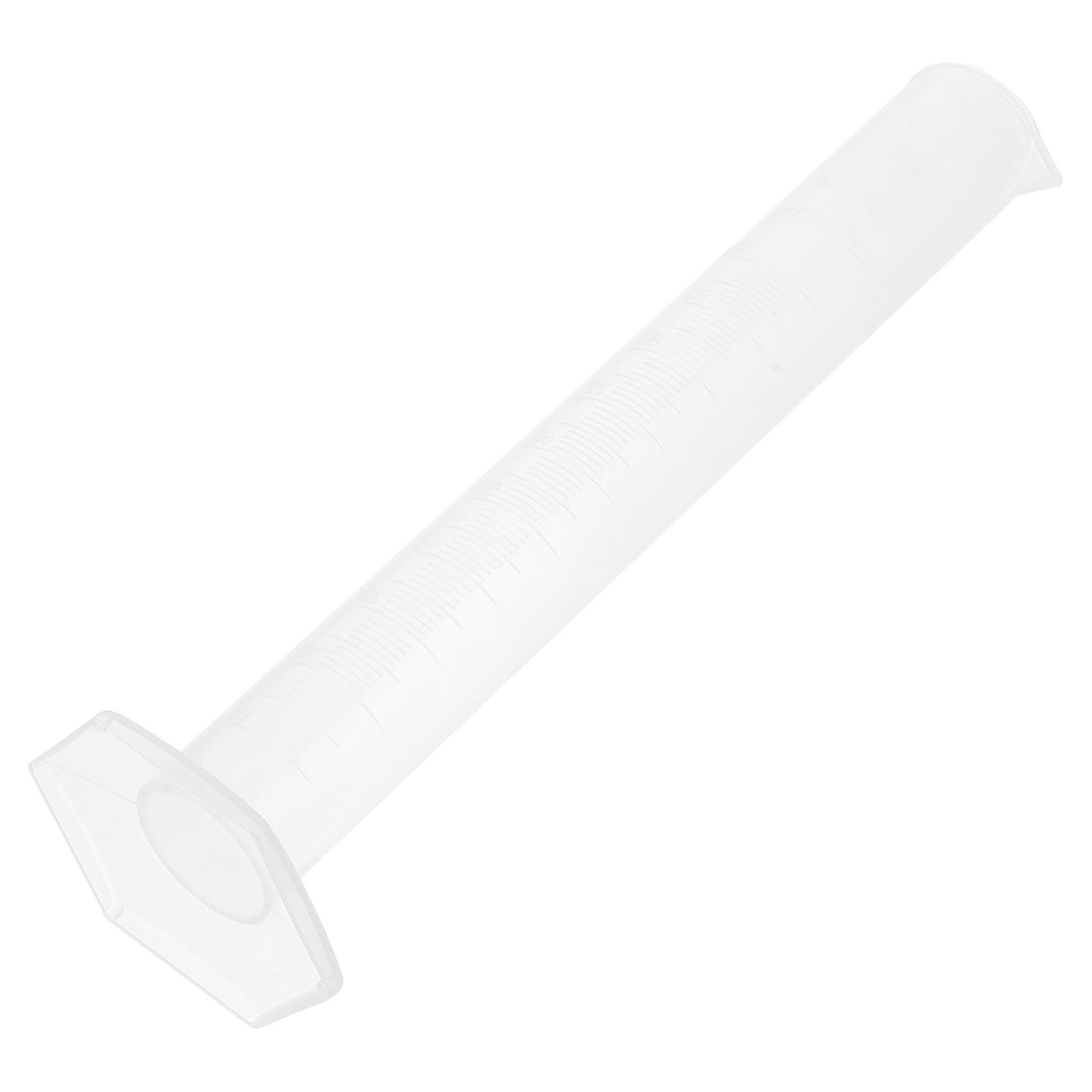 Plastic Measuring Cylinder Test Tube Flask Laboratory Home Accurate Measurement Sexangle Base White for Use 1Set