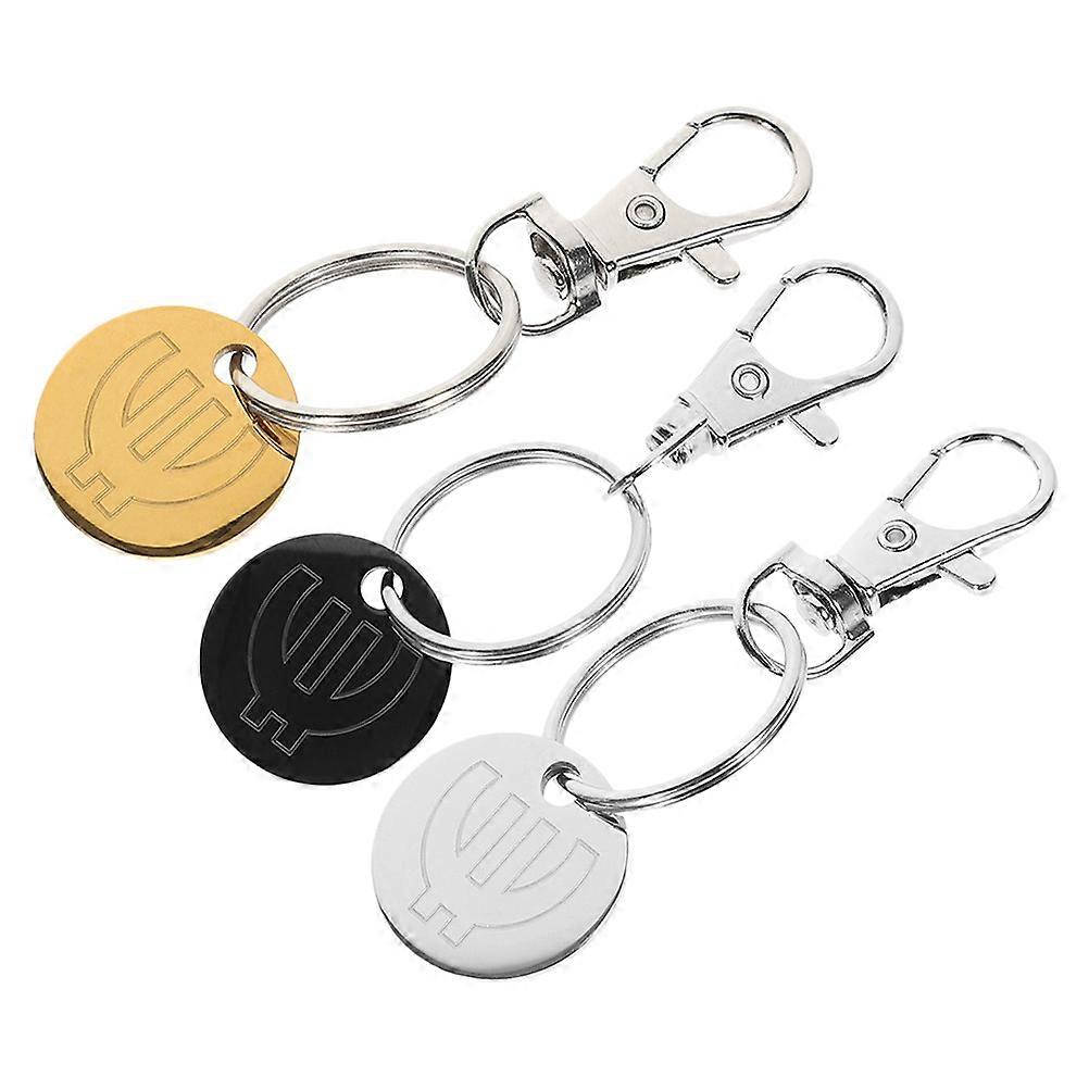 Zinc Alloy Shopping Cart Keychain for Shopping Trolley Use 6Pcs Metal Ring