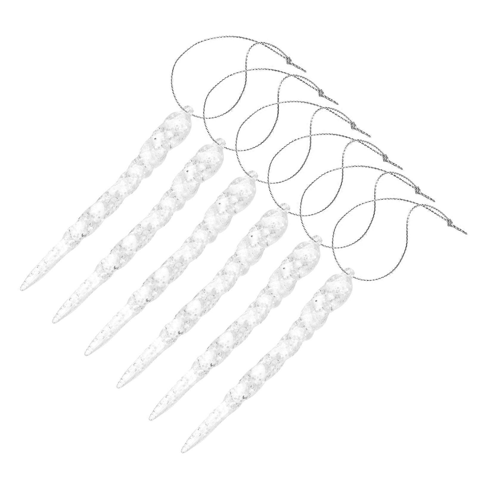 Silver Xmas Tree Ornament Acrylic Hanging Decor 20Pcs Set