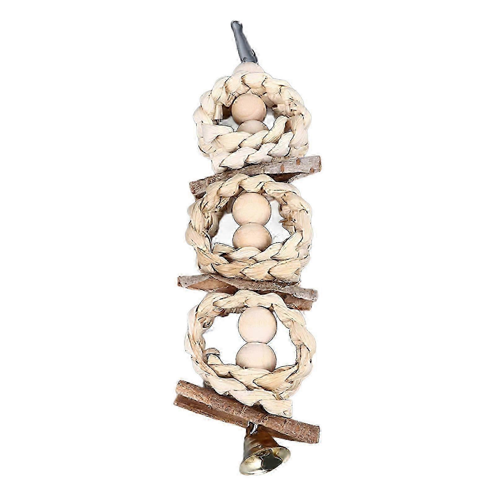 Parrot Chewing Toys Safe Corn Husk Cage Toys Interesting Anxiety Reduction Hanging Toys for Birds Hamsters Rabbits Corn Husk String