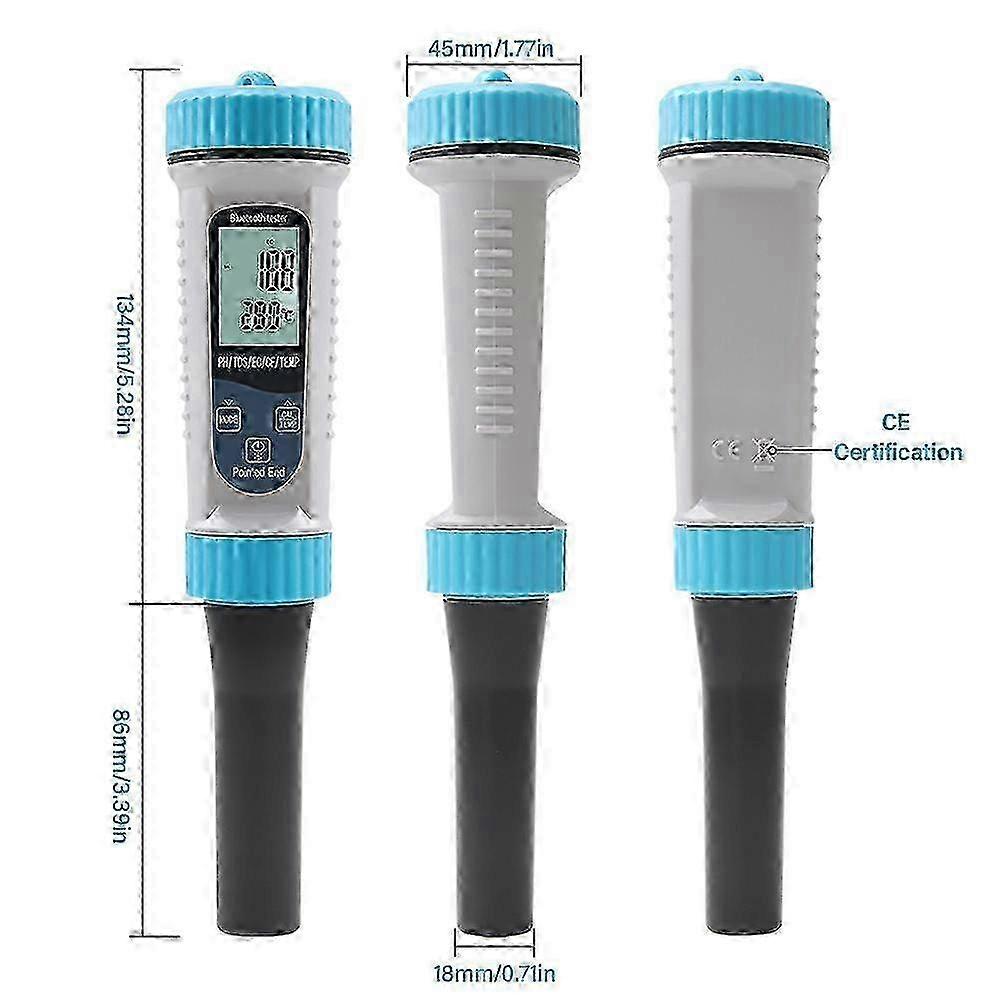 Tuya BT 5-in-1 Multifunctional Digital Water Quality Tester Portable High Accurancy Water Quality Test Pen Water Quality Measurement Tool Water P