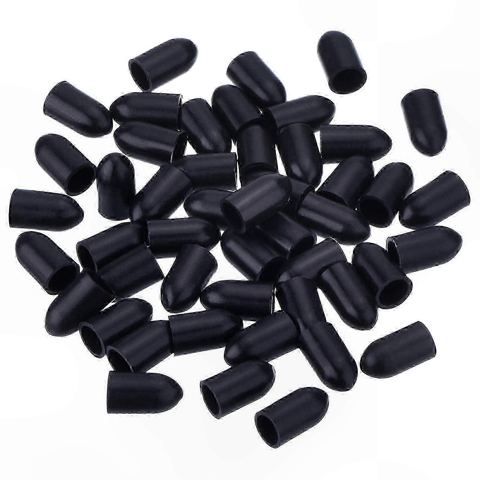 50 أغطية غبار PVC سوداء لصنبور صب الخمور - مجموعة ملحقات زجاجة الشراب