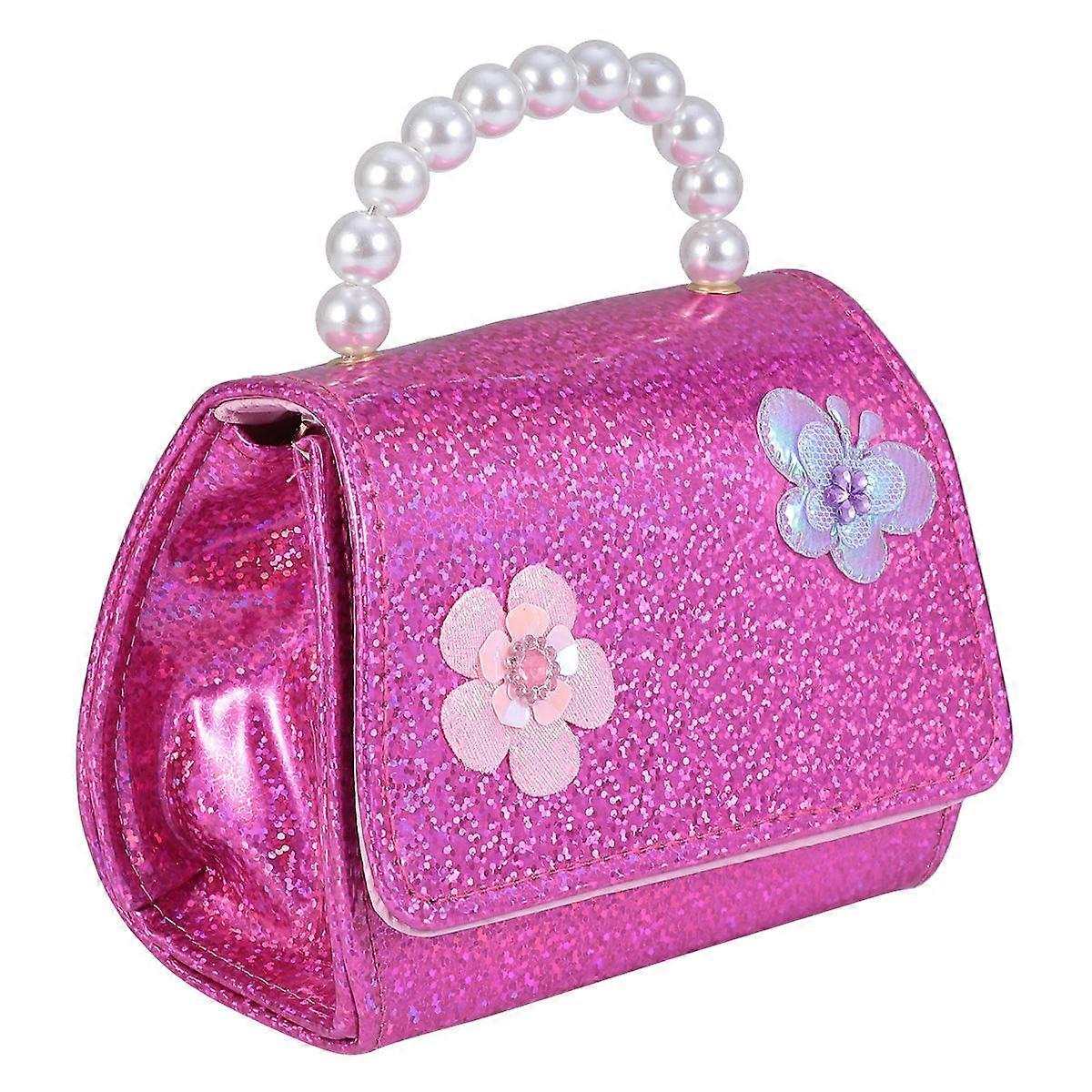 Kids Crossbody Bag Mini Flower Pattern Bag For Children Daily Use Elegant Red Storage 1Pc