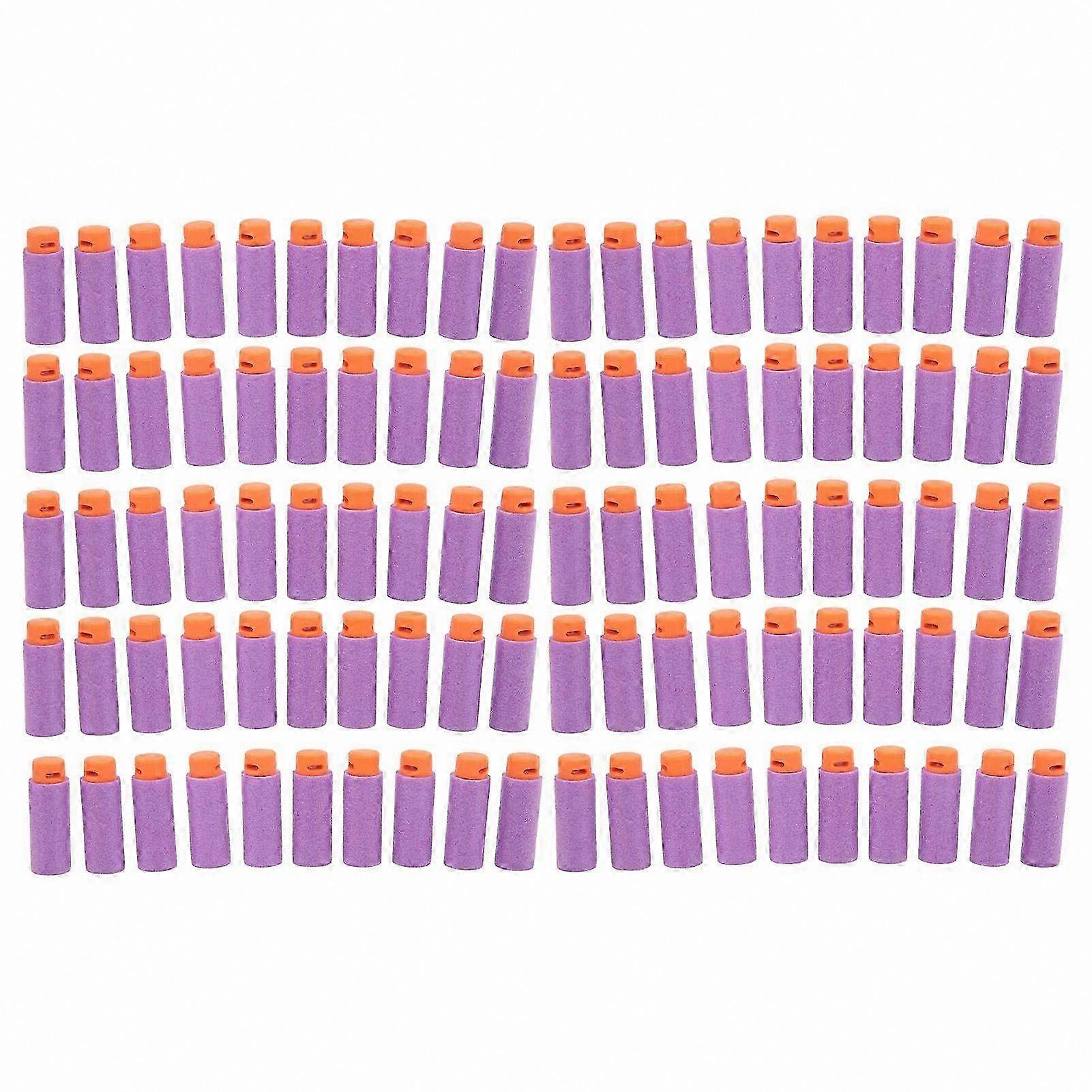 100 Count Soft EVA Darts, Universal Short Missile Refills for Shooting Games, Non-Toxic & Safe Toy Accessory, Purple