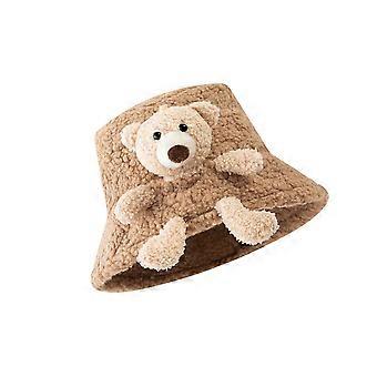 Schattige Pluche Dames Winter Emmerhoed Zacht en Gezellig Brede Rand Harajuku Stijl Beige