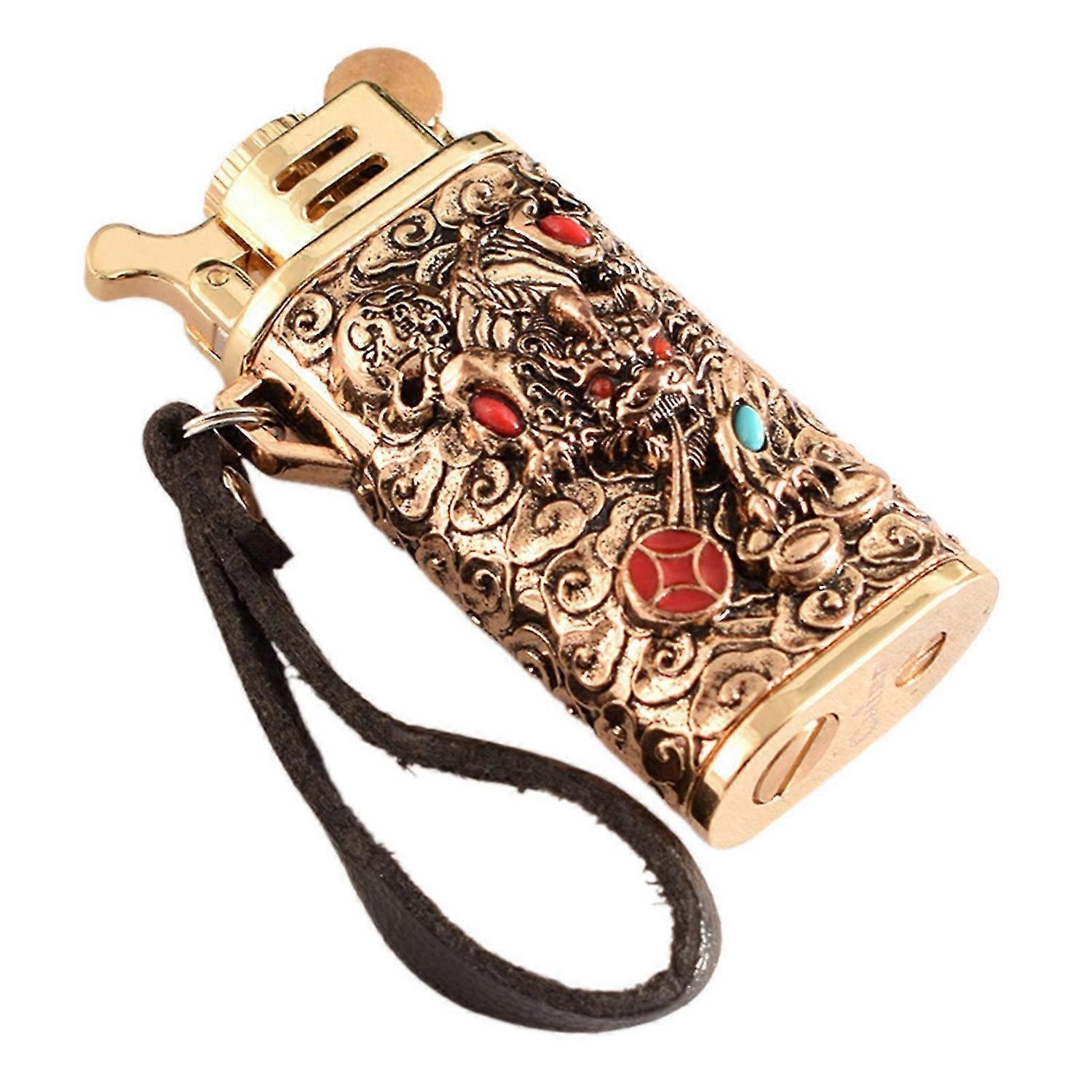 Old Fashioned Metal Oil Lighter For Collectors Lightweight Multi-Use Vintage Lighter Men's Present