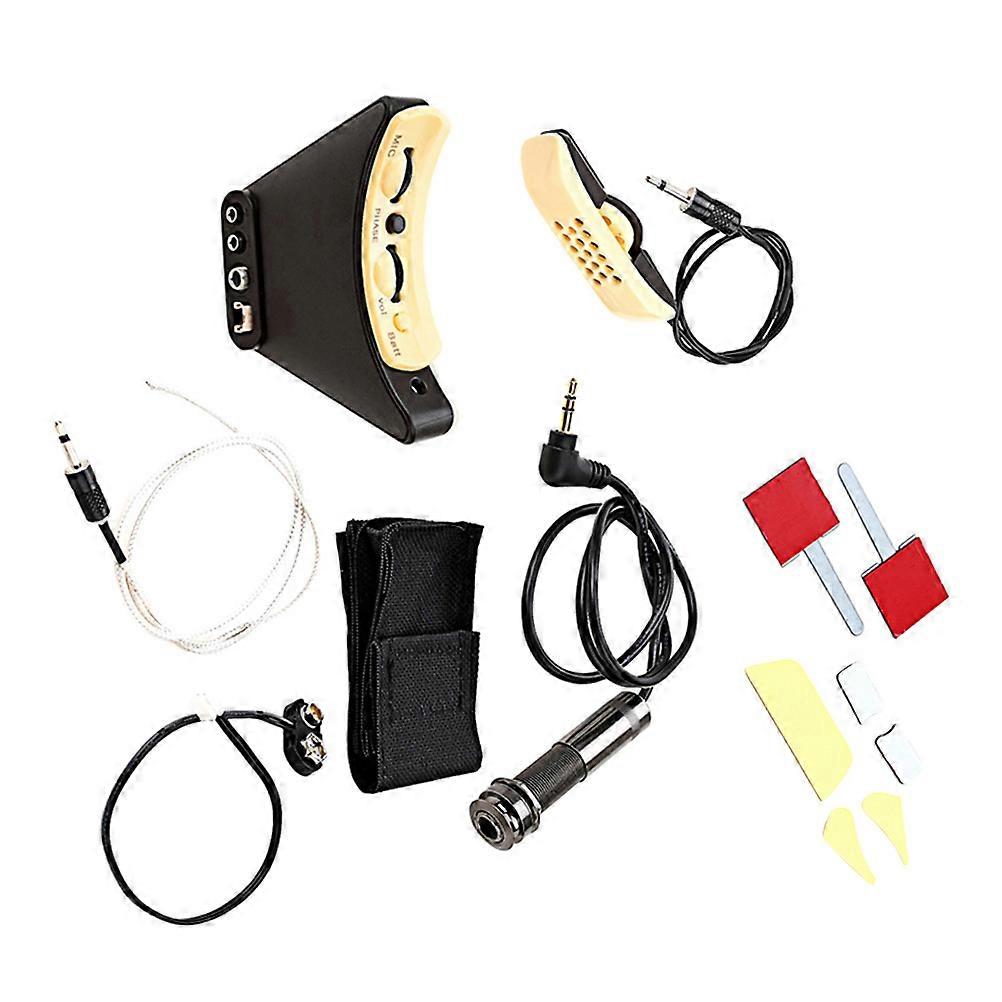 Guitar Microphone Sound Hole Equalizer Piezo Pickup For Home Use Rectangular Noise Reduction 4Set