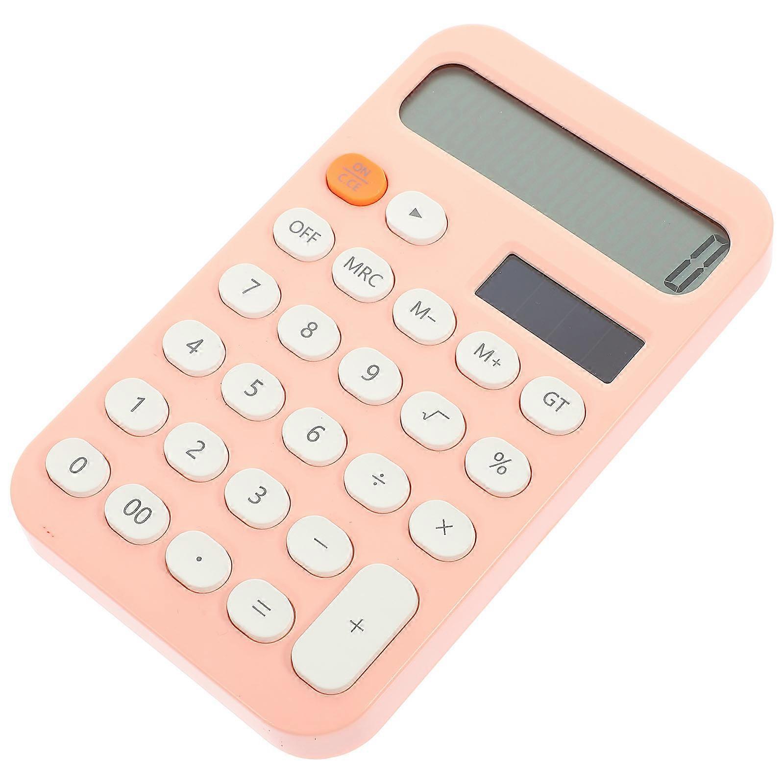 Portable Small Calculator Rectangular Calculator for Shop School Office Abs Pink Calculation 1Pack