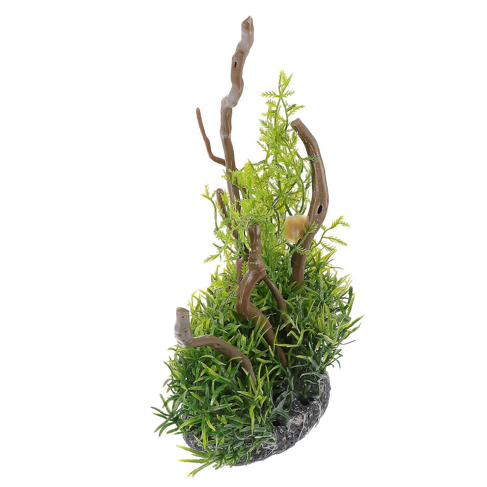 Aquarium Landscape Decor Artificial Plant for Decoration 2Pcs
