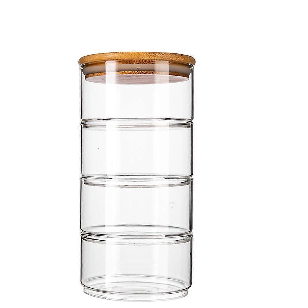Fresh Bowls Stackable Glass Jars for Storage 8Pcs Assorted Color