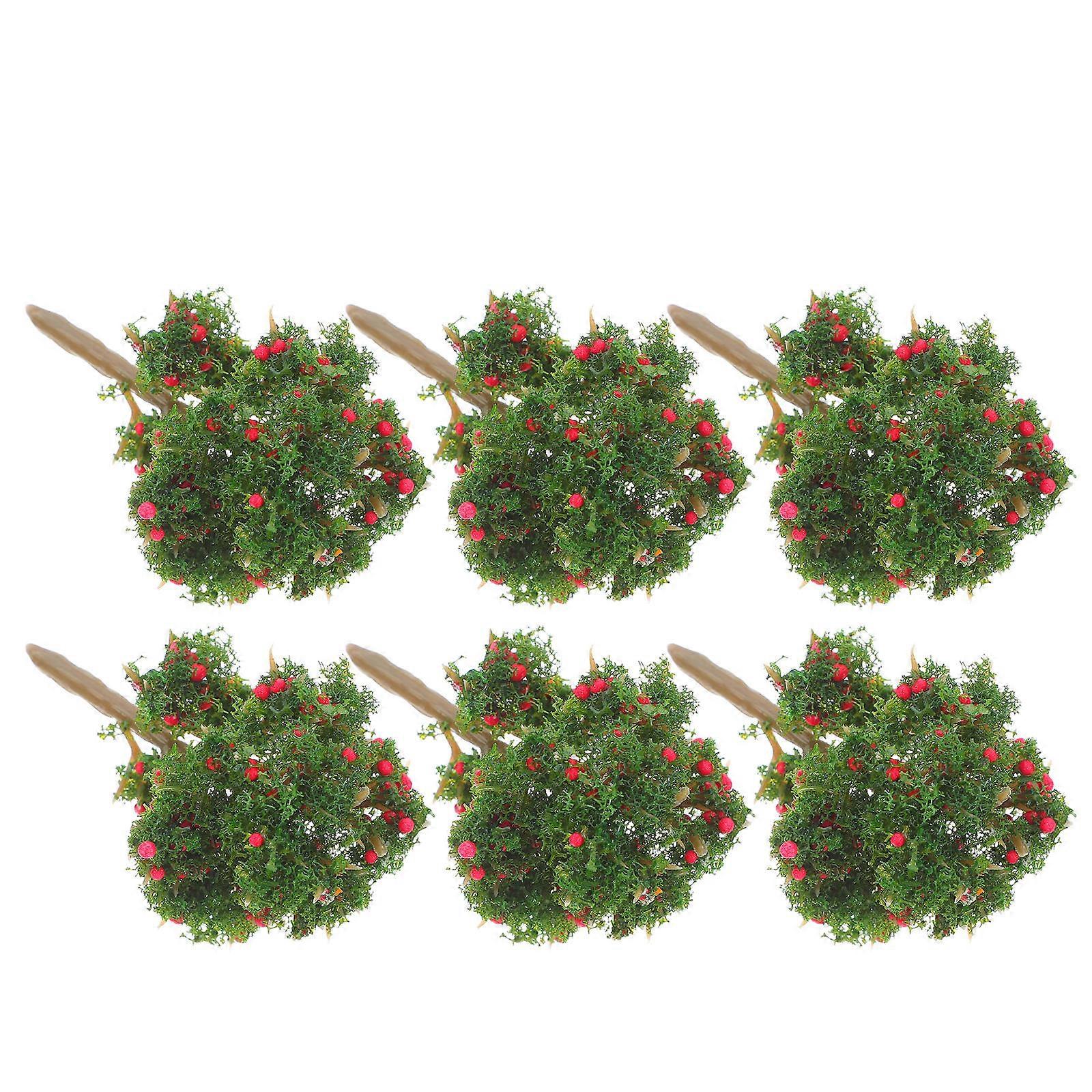 Red Miniature Artificial Apple Tree Model for Diorama Decorations 30Pcs