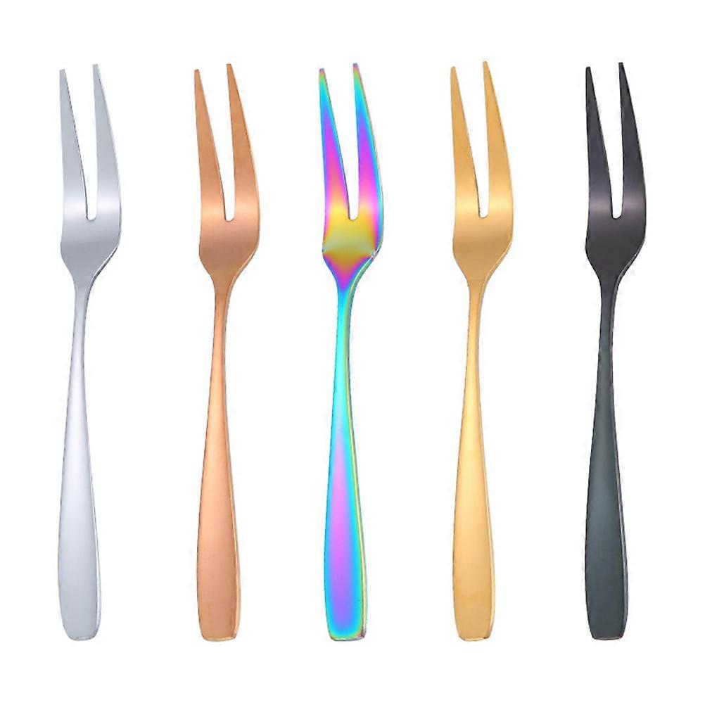 Mini Fruit Salad Picks 6Pcs Stainless Steel Forks For Family Gatherings Parties And Appetizers In Elegant Design