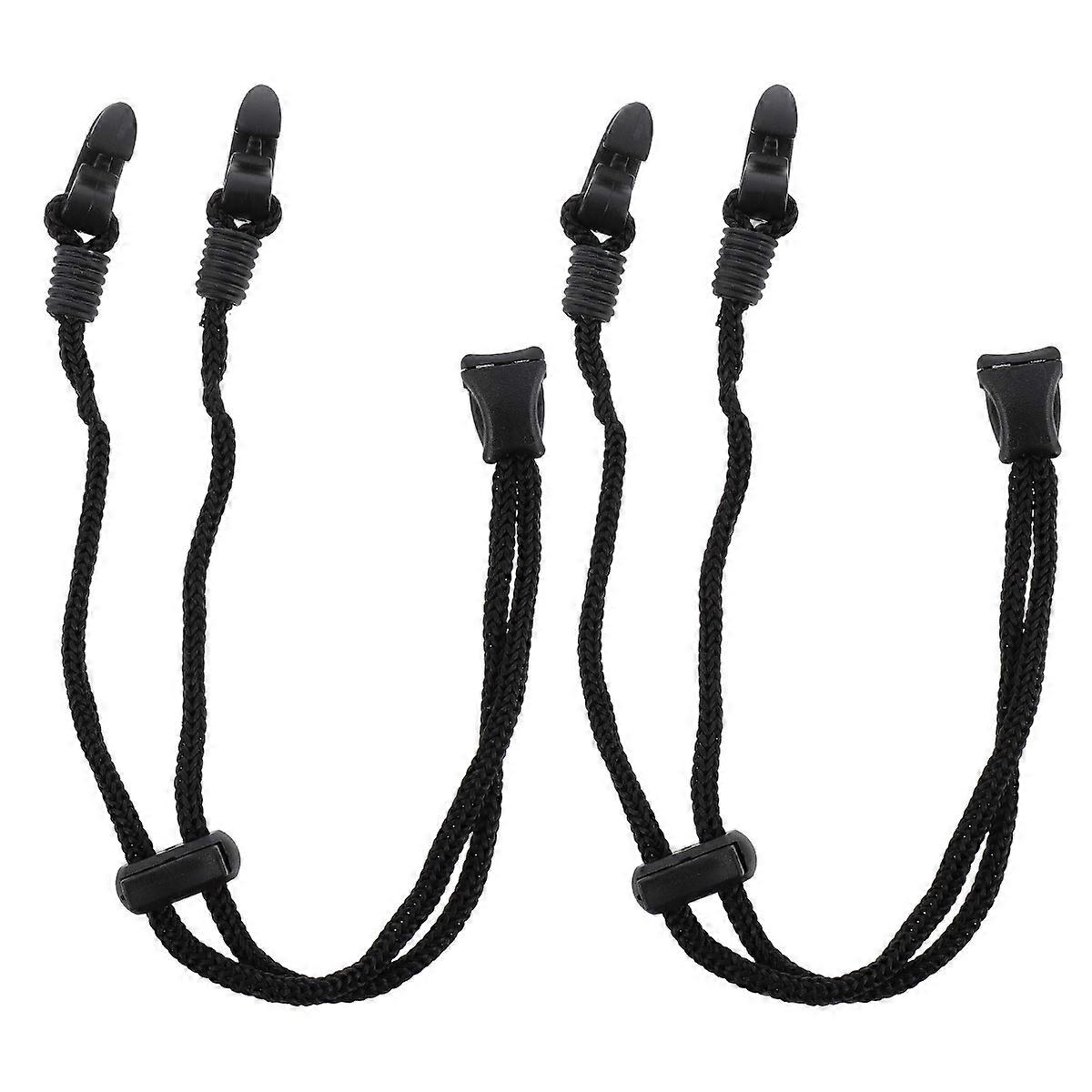 Flexible Adjustable Mask Strap for Wearing Use Black 3Pcs