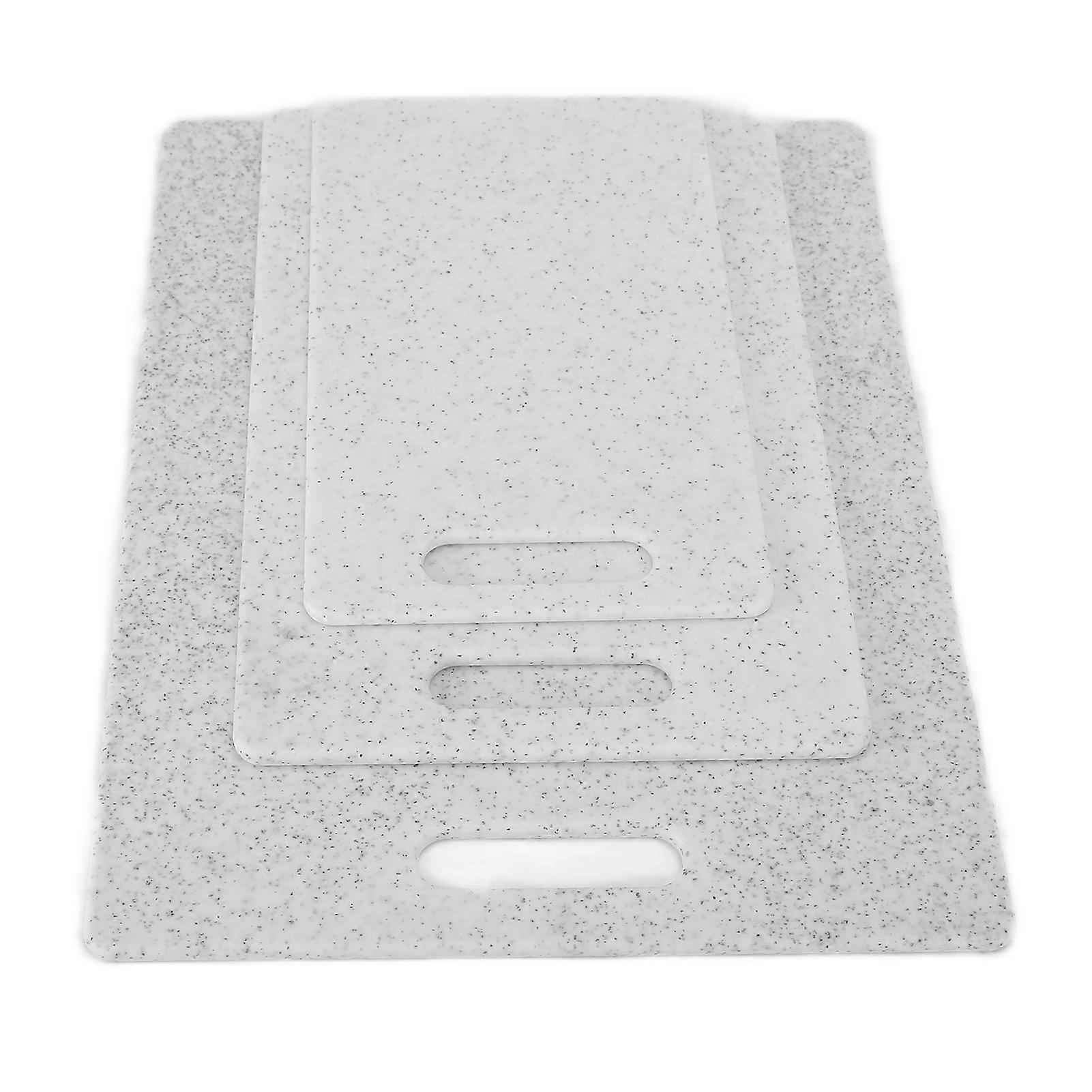 3Pcs Double-Sided Cutting Board Set Marble Pattern White L36.5x28cm