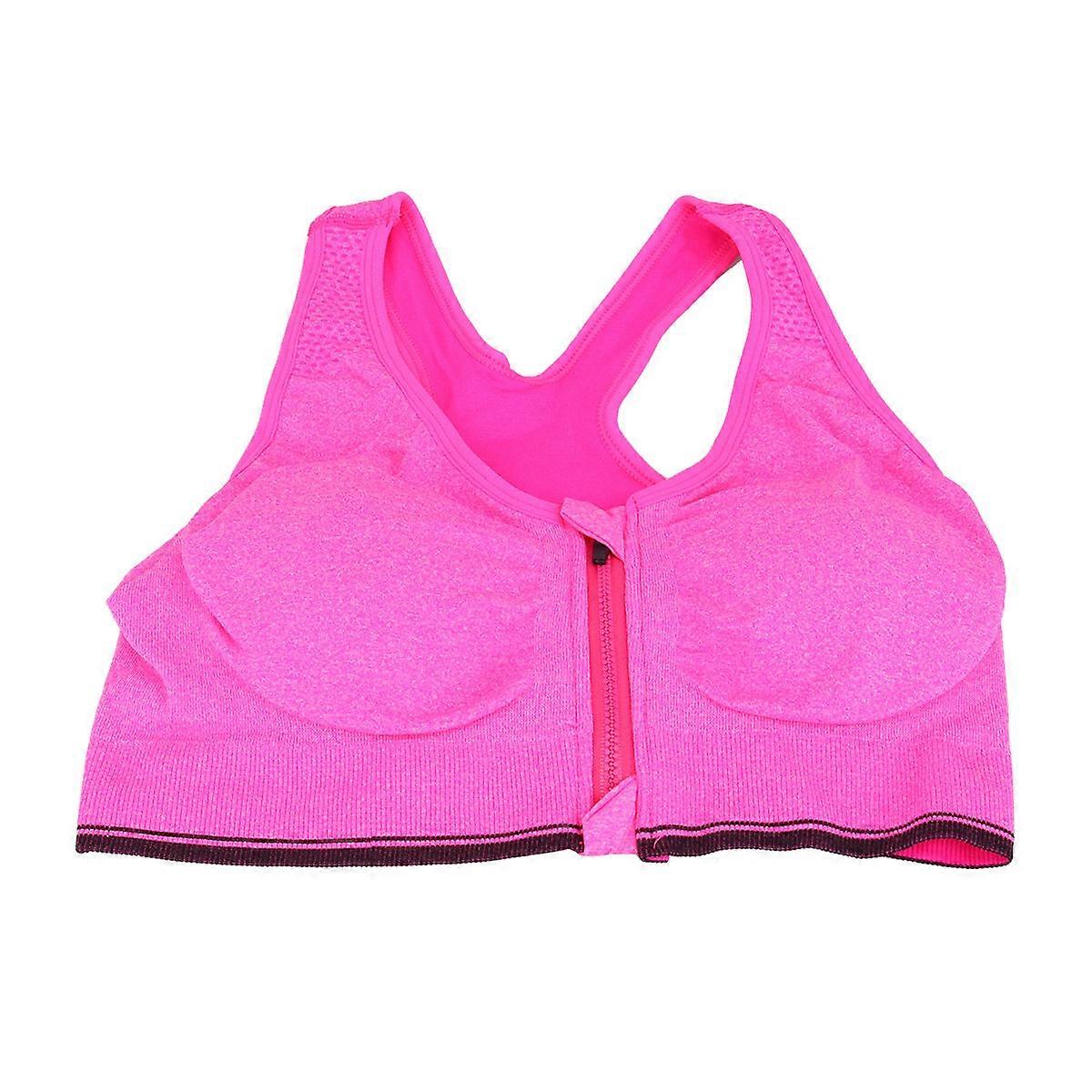 Gym Bra Padded Push Up for Exercise Women's Front Zipper 3Pcs