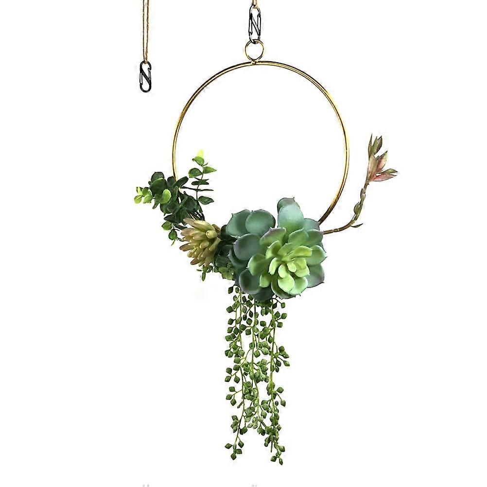 Artificial Succulent Decor Wedding Wreath for Decoration Use Green Plastic