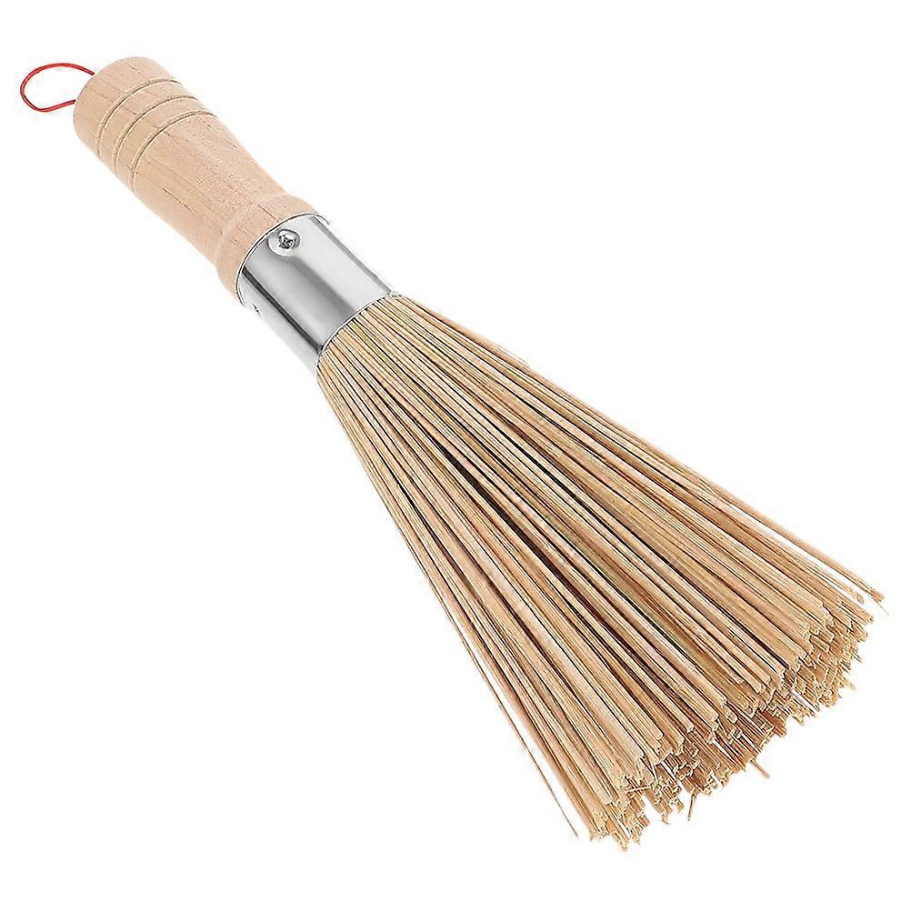 Pan Brush Bamboo Kitchen Tool for Cleaning 4Pcs Long Handle Scrubbers