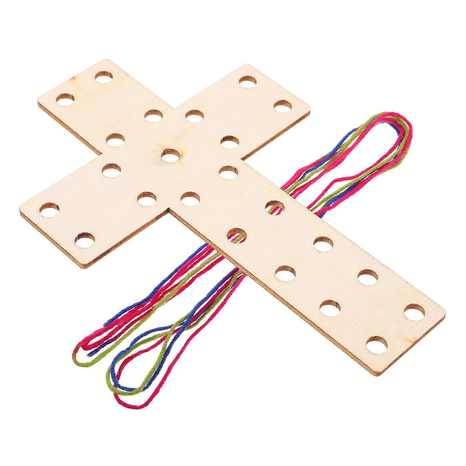 Yarn Weaving Cross Kit 1Set Assorted Color Easy Crafting Yarn Craft Kit for Decor