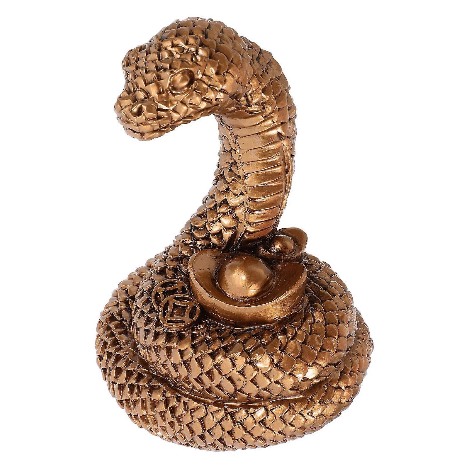 Small Resin Animal Statue Realistic Snake Figurine For Office Ornament 9.50X7.50X6.00CM Teaching Model 1Set