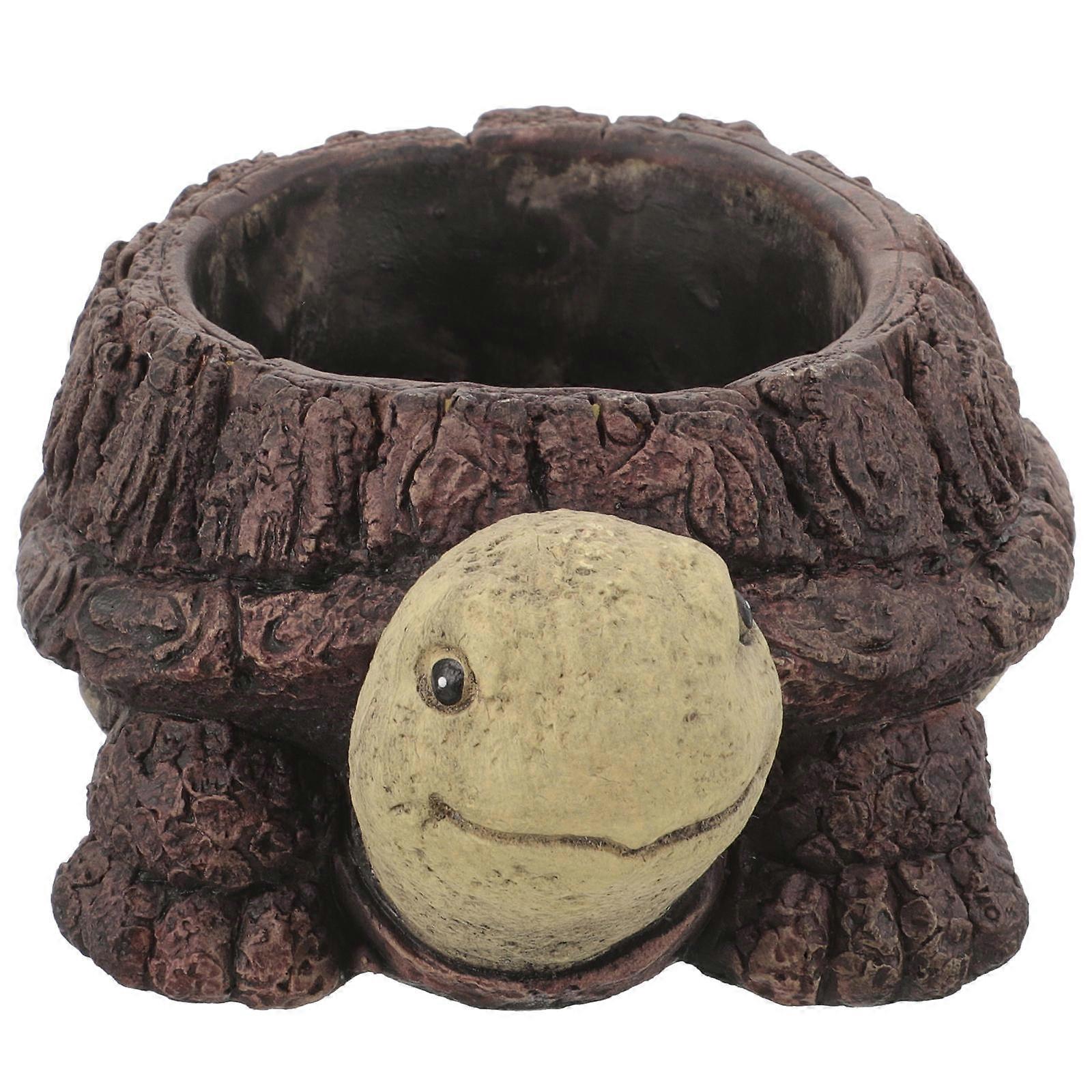 Turtle Flower Pot Resin Planter for Home Use 2Pcs Decorative Planter