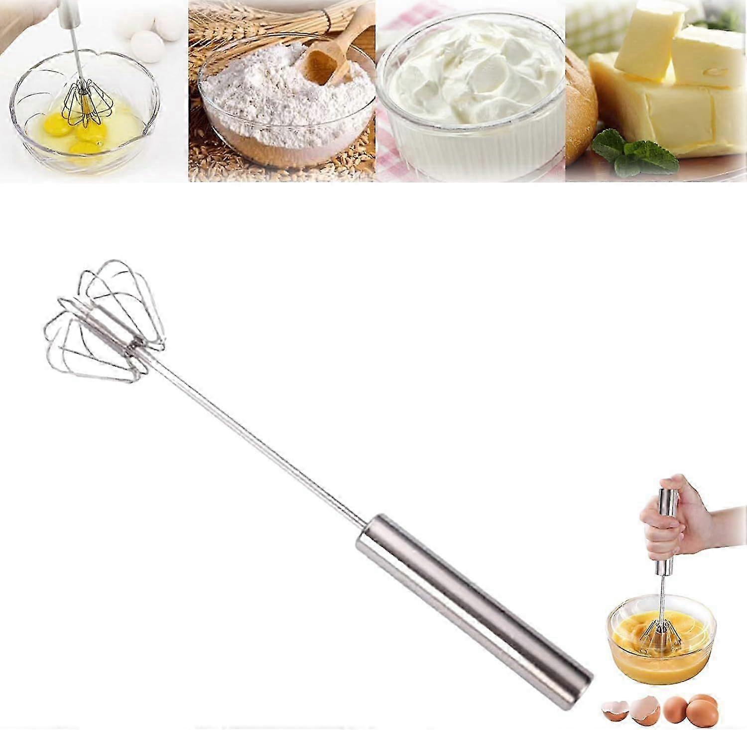 2024 Upgraded Hand Push Mixer Stirrer Tool Manual Egg Shaker,Stainless Steel