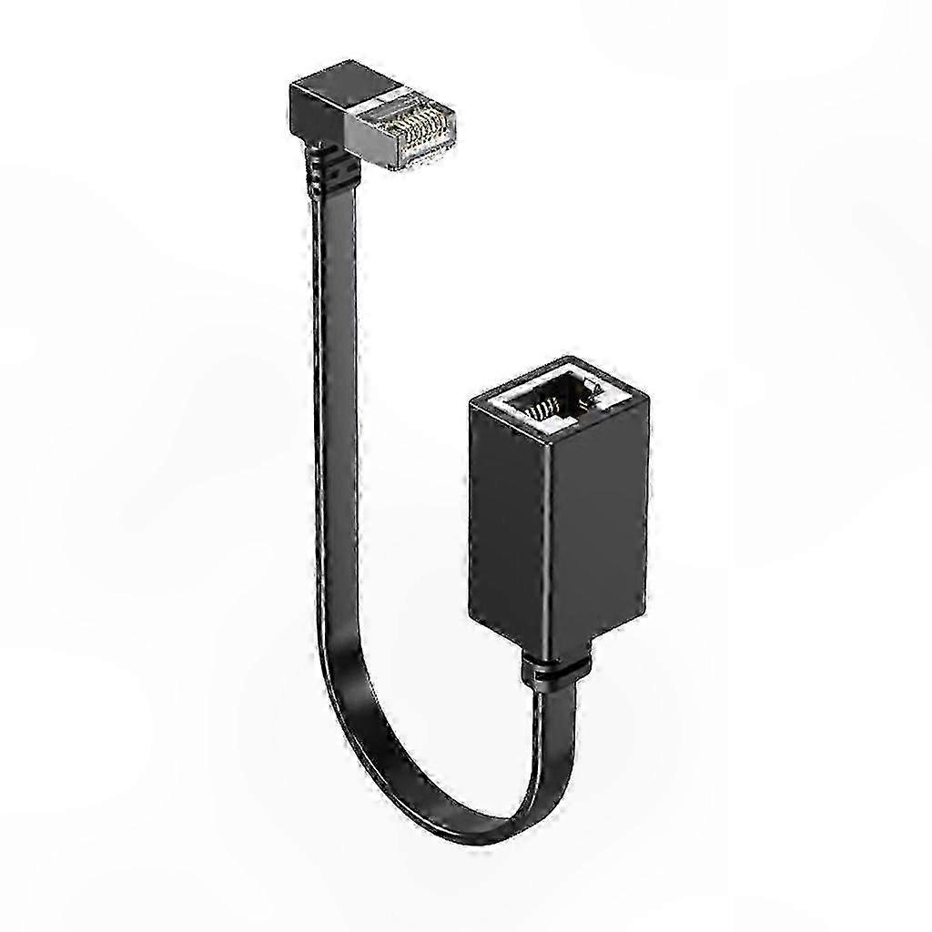 90 Degree Right Angle CAT7 Ethernet Cable RJ45 Extension for PC