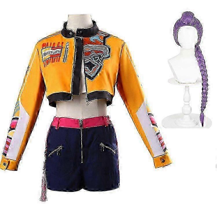 Ensemble de cosplay K-pop Rumi avec perruque, uniforme d'anime, costume de carnaval d'Halloween pour femmes ! ZZ37